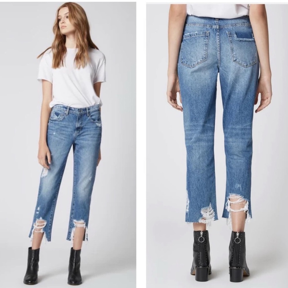 Blank NYC Blue Distressed Ankle Jeans